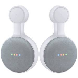 lot 5762 image: AMORTEK Outlet Wall Mount Holder for Google Home Mini (1st & 2nd Genernation), A Space-Saving Accessories for Google Nest Mini Speaker (White)