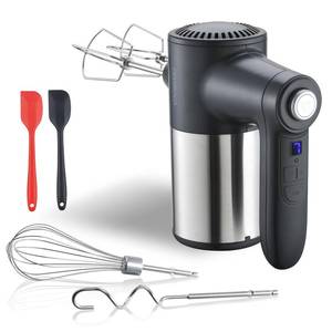 lot 5780 image: 7-Speed Cordless Hand Mixer for Baking - Electric Handheld Mixer with 6 Stainless Steel Attachments, Turbo Boost, Digital Display, Eject Button - Lightweight Cake Mixer for Eggs, Cream, Cookie Dough