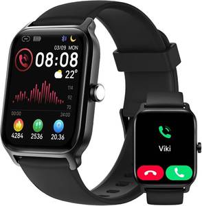 lot 5786 image: Smart Watch for Men, Alexa Built-in 1.85 HD Touchscreen Fitness Tracker with Bluetooth Call, 247 Heart RateSleepSpO2 Monitor, 100 Sport Modes,2ATM Waterproof Smartwatch for Android iPhone(Black)