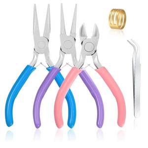 lot 5798 image: 3 Pcs Jewelry Pliers Set - Needle Nose, Round Nose and Wire Cutters for Jewelry Making, Repair and Crafts Wire Wrapping Beading Crafts Pliers