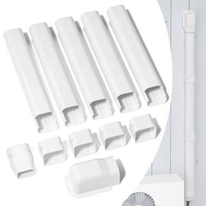 lot 5822 image: GUEQUITLEX 3 W 7.5 Ft Mini Split Line Set Cover Kit Air Conditioner Decorative PVC Line Cover Kit for Central Air Conditioner Mini Split AC Cover for Outside Heat Pumps Tubing Cover