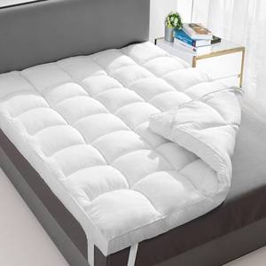 lot 5825 image: Extra Thick Fitted Mattress Topper - Queen Size  Soft & Cooling Pillow Top Mattress Pad & Protector  Bed Topper for Back Pain, Straps Stretch 6 to 22 Deep