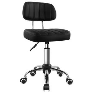 lot 5827 image: BFTOU Black Square Swivel Stool with Wheel for Work SPA Shop Massage Height-Adjustable and Cost-Effective Rolling Stool Chair with Back
