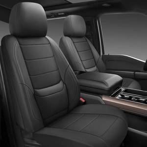 lot 5835 image: BABYBLU Car Seat Covers Full Set,Universal Leather Seat Covers for Cars,Waterproof Automotive Car Seat Covers for Most Vehicles SUV Pick-up Truck (Black, Full Set)