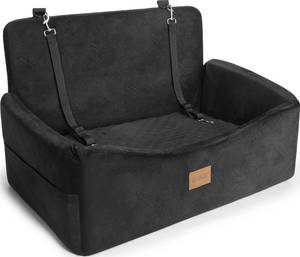 lot 5857 image: JOEJOY Dog Car Seat for Large Medium Sized Dogs Under 55 lbs, Dog Booster Seat for 2 Small Dogs with Detachable Washable Cover, Memory Foam Pet Car Seat with 2 Safety Belts and Storage Pockets