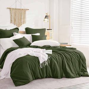 lot 5863 image: ETDIFFE Green King Size Comforter Set, 3 Piece Dark Olive Aesthetic Modern Bedding Set - All Season Soft & Lightweight Microfiber Down Alternative Comforter Bed Set with 2 Pillow Shams for Women Men