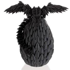 lot 5878 image: Memogizz 3D Printed Dragon Egg, Executive Desk Toys, Articulated Dragon, Fidget Toys Gifts for Easter Christmas Adults (Black)