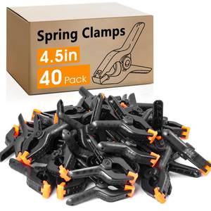 lot 5947 image: 20 Pack 4.5 inch Plastic Spring Clamps, Black Heavy Duty Clips, Backdrop Clips, Woodworking Clamps, Plastic Clamps for Crafts, Backdrop Stand, Woodworking, Photography