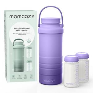 lot 5951 image: Momcozy 22oz Portable Breast Milk Cooler for Outdoor, Life Saver with 360° Total Cooling for 24 Hours, Larger Capacity Travel Breastmilk Chiller with 2pcs Baby Bottles for Breastmilk Storage, Purple