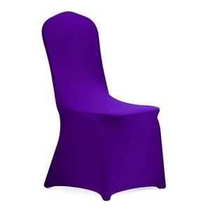 lot 5977 image: Peomeise Stretch Spandex Chair Cover for Wedding Party Dining Banquet Event (Purple, 25)