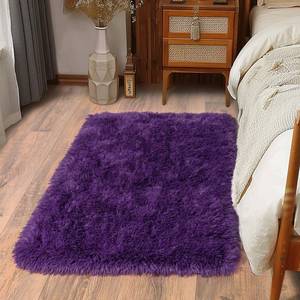 lot 5984 image: Ailyei Soft Runner Rugs for Bedroom Hallways, 2 Packs 2x3 Purple Fluffy Shag Throw Area Rug Non Slip for Bedside Dorm, Long Shaggy Furry Carpet for Nursery Living Room