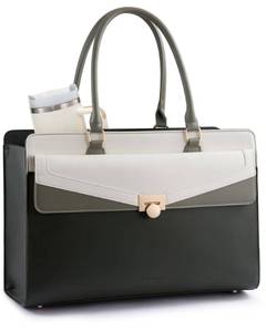 lot 5994 image: LOVEVOOK Laptop Tote Bag for Women - PU Leather Vintage Work Tote Bag,Waterproof Business Teacher Bag with Large Cup Holder