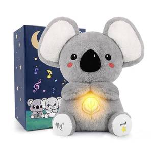 lot 7006 image: BRICHOEE Breathing Stuffed Animal, Soothing Koala Stuffed Animal with Moving Ears, Breathing Motion, Calming Sound and Light for Baby Sleep Companion Portable Plush Toy Gifts for Kids Adults Newborns
