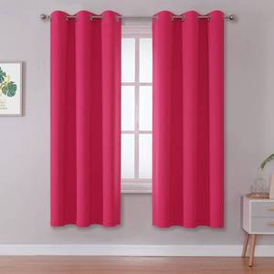 lot 7009 image: DUALIFE Pink Blackout Curtains for Bedroom-Hot Pink Room Darkening Curtains Thermal Grommet Window Curtains for Girls Living Room, 2 Panels, 42 x 63 Inch, Raspberry