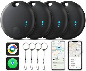 lot 7023 image: Air Tracker Tag for Android or iOS, Dual System Air Tracker-4 Pack, Bluetooth Tracking Compatible with iOS Find My or Google Find Hub App, Smart Tracker Tag Key Finder for Key Wallet (Black)