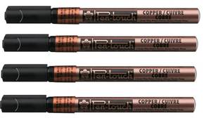 lot 7045 image: Sakura Pen Touch fine point permanent paint markers, 1.0mm, copper bronze metallic colors pack, 4 Count