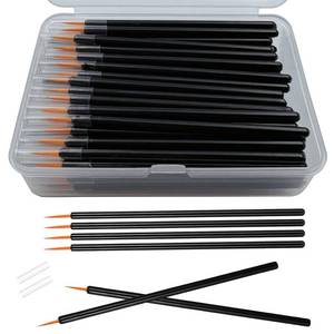 lot 7075 image: 100-Piece Disposable Eyeliner Brush Kit with Hygienic Caps - Ultra Fine Tip Nylon Bristles for Liquid & Gel Makeup - 9cm Professional Salon Brushes