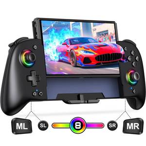 lot 7079 image: Gammeefy Switch Controllers Compatible with Nintendo SwitchSwitch OLED, One-Piece Joypad Controller Replacement for Switch Pro Controller with 9 Lights Color, Turbo, Macro, KeyLinker APP