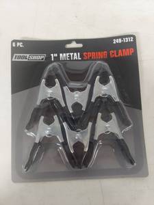 lot 5025 image: Tool Shop 1-inch Metal Spring Clamps Set of 6