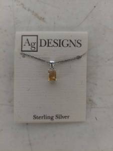 lot 1002 image: Ag Designs Citrine Sterling Silver Pendant Necklace