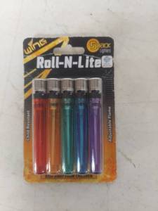 lot 1061 image: Wing Roll-N-Lite 5 Pack Multi-Color Lighters