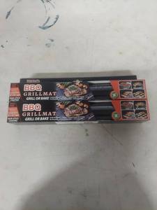 lot 1068 image: (2) Large BBQ Grill Mat Set - Non-Stick 13 x 15.7