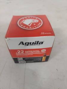 lot 1075 image: Aguila .22 Super Extra Hollow Point Ammunition - 250 Rounds
