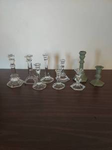 lot 2036 image: Glass Candlestick Holders Collection