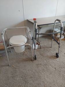 lot 2061 image: Medical Equipment Set - Walker and Commode