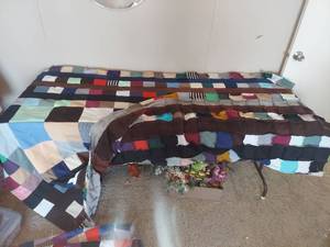 lot 2080 image: Handmade Patchwork Quilt Top and Tied Quilt