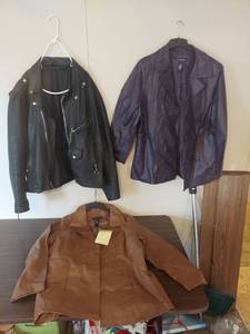 lot 2089 image: Dialogue Leather Jacket Collection - Black, Purple, Brown
