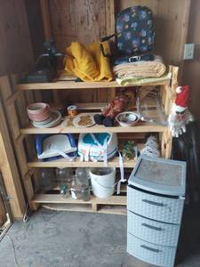lot 2131 image: 3 Drawer Storage and Contents On Shelf