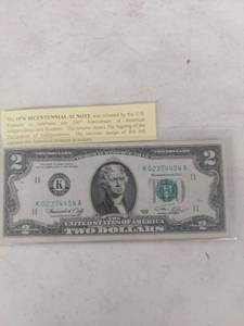 lot 2224 image: 1976 Bicentennial $2 Federal Reserve Note