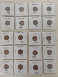 lot 2227 image: 3 Cards of Lincoln Wheat Penny