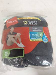 lot 2251 image: Hanes Cushion Ankle Socks 12-Pack