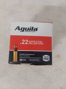 lot 2253 image: Aguila .22 Super Extra Hollow Point Ammunition - 250 Count