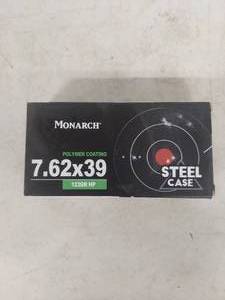 lot 2261 image: Monarch 7.62x39 Steel Case Ammunition - 20 Rounds