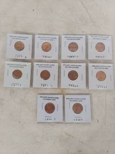 lot 2266 image: Uncirculated Penny Collection - Lincoln and Wheat Cents