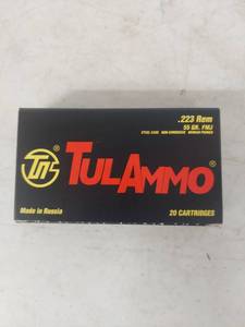 lot 2270 image: Tulammo .223 Rem 55gr FMJ Ammunition - 20 Rounds