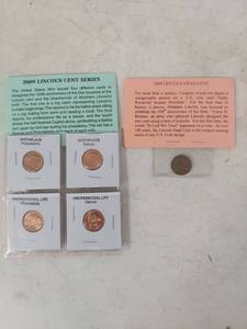 lot 2271 image: 1909 Lincoln Wheat Penny and 2009 Lincoln Commemorative Cent Collection