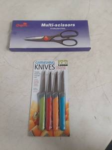 lot 2320 image: Kitchen Cutlery Set - Multi-Scissors and Garnishing Knives