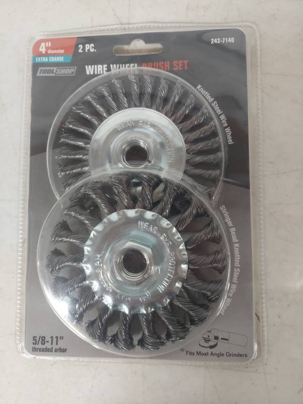 lot 1019 image: Tool Shop 4-inch Wire Wheel Brush Set (2 Piece)
