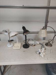 lot 1796 image: Mixed Desk Lamp Collection with Adjustable Task Lights