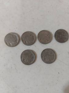 lot 1264 image: (6) Buffalo Nickels