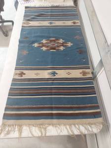 lot 1128 image: Woven Area Rug with Geometric Pattern