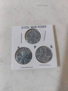 lot 1153 image: 1943 Steel War Penny Set - P-D-S Mint Marks