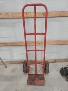 lot 1168 image: Red Steel Two-Wheel Hand Truck Dolly