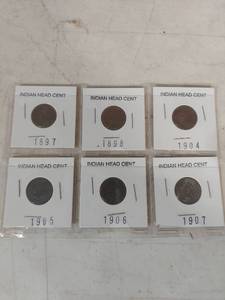 lot 1179 image: (6) Indian Head Cent - 1897-1907