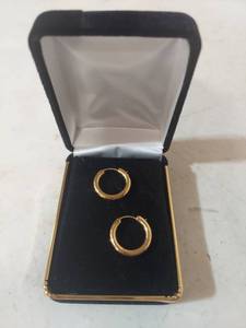 lot 1187 image: 10k Gold Hoop Earrings with Box
