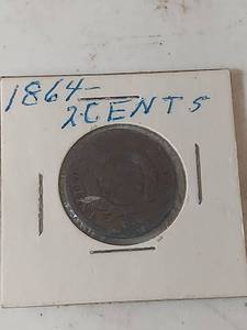 lot 1200 image: 1864 Two Cent Piece - Civil War Era